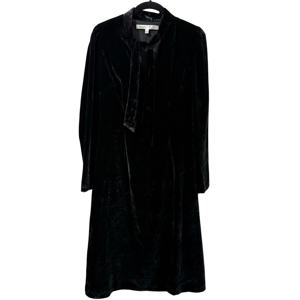Banana Republic Olivia Palermo Velvet Tie Neck Midi Dress Size 4 W93